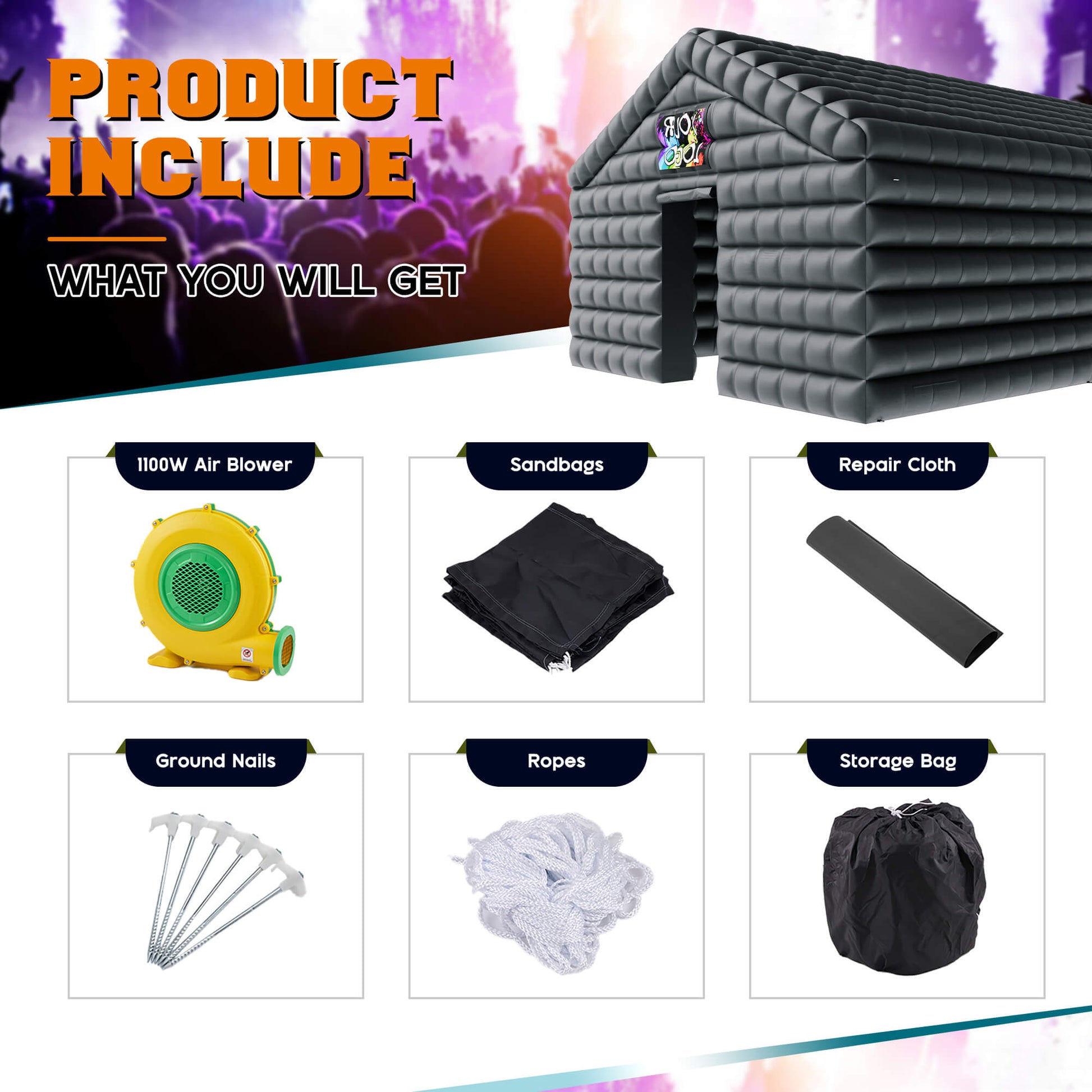 inflatable tent for party Amerlife PartyMax Inflatable Night Club Tent