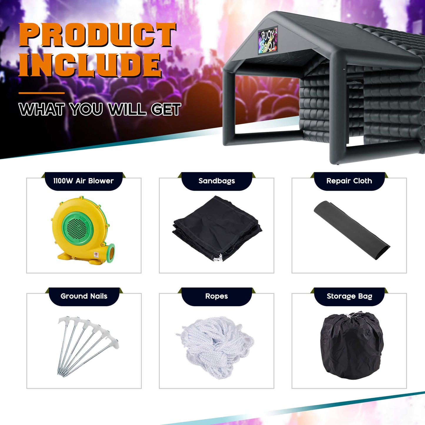 PartyMax Inflatable Night Club Tent Amerlife