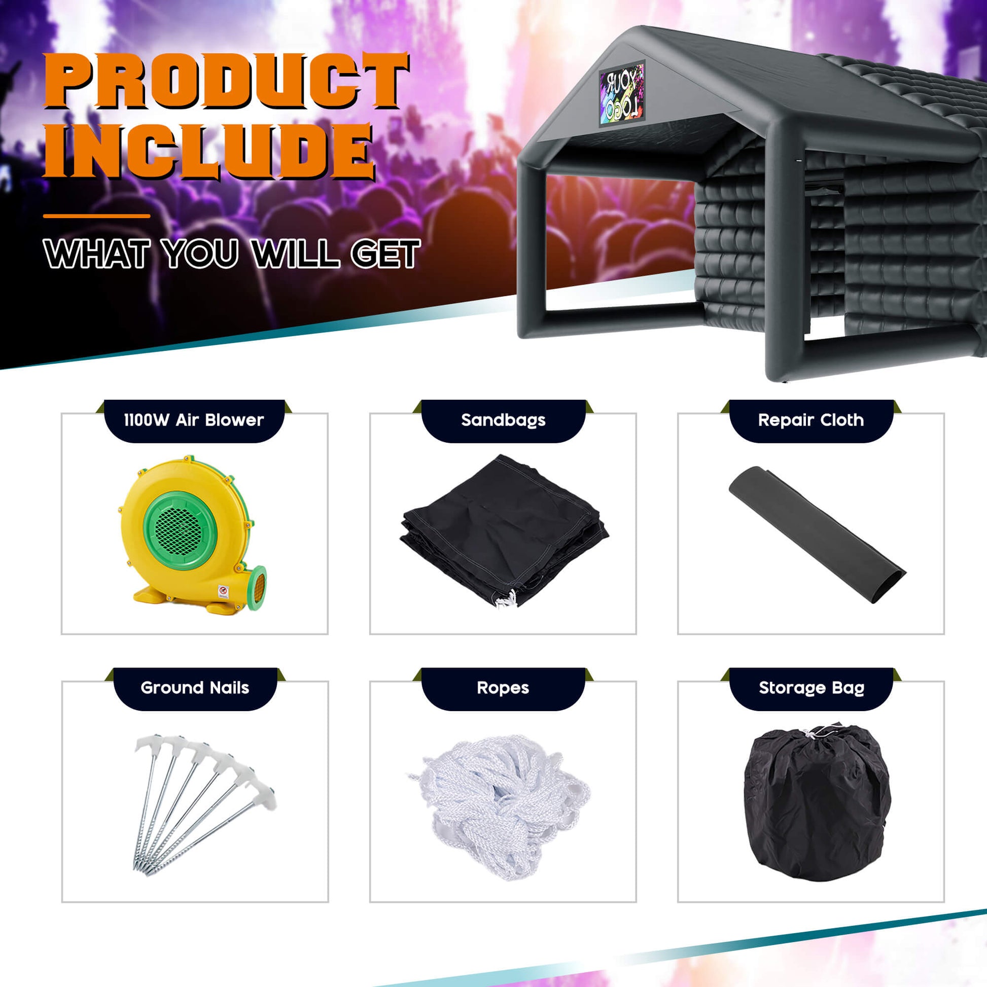 PartyMax Inflatable Night Club Tent Amerlife