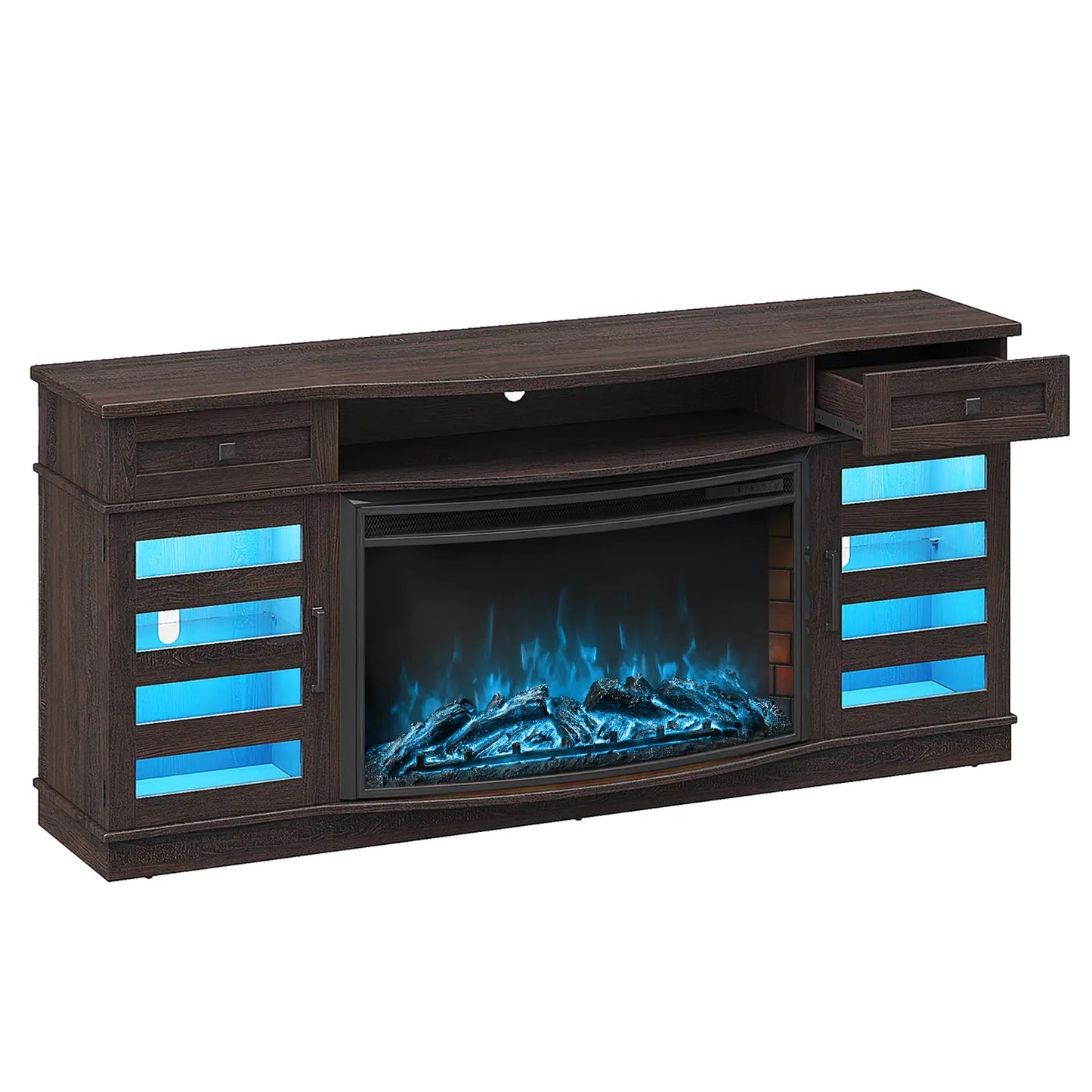 Travis 70" Fireplace TV Stand - Espresso