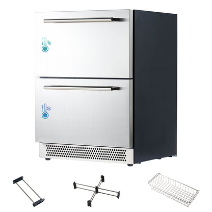 Chillbar Undercounter Drawer Refrigerator-24 Inch - 24 Inch - Dual Zone Mini Fridge