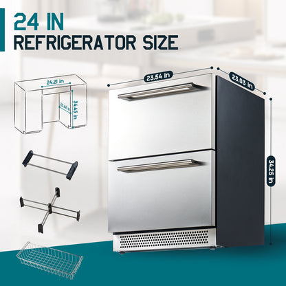 Chillbar Undercounter Drawer Refrigerator-24 Inch - Single Zone Mini Fridge