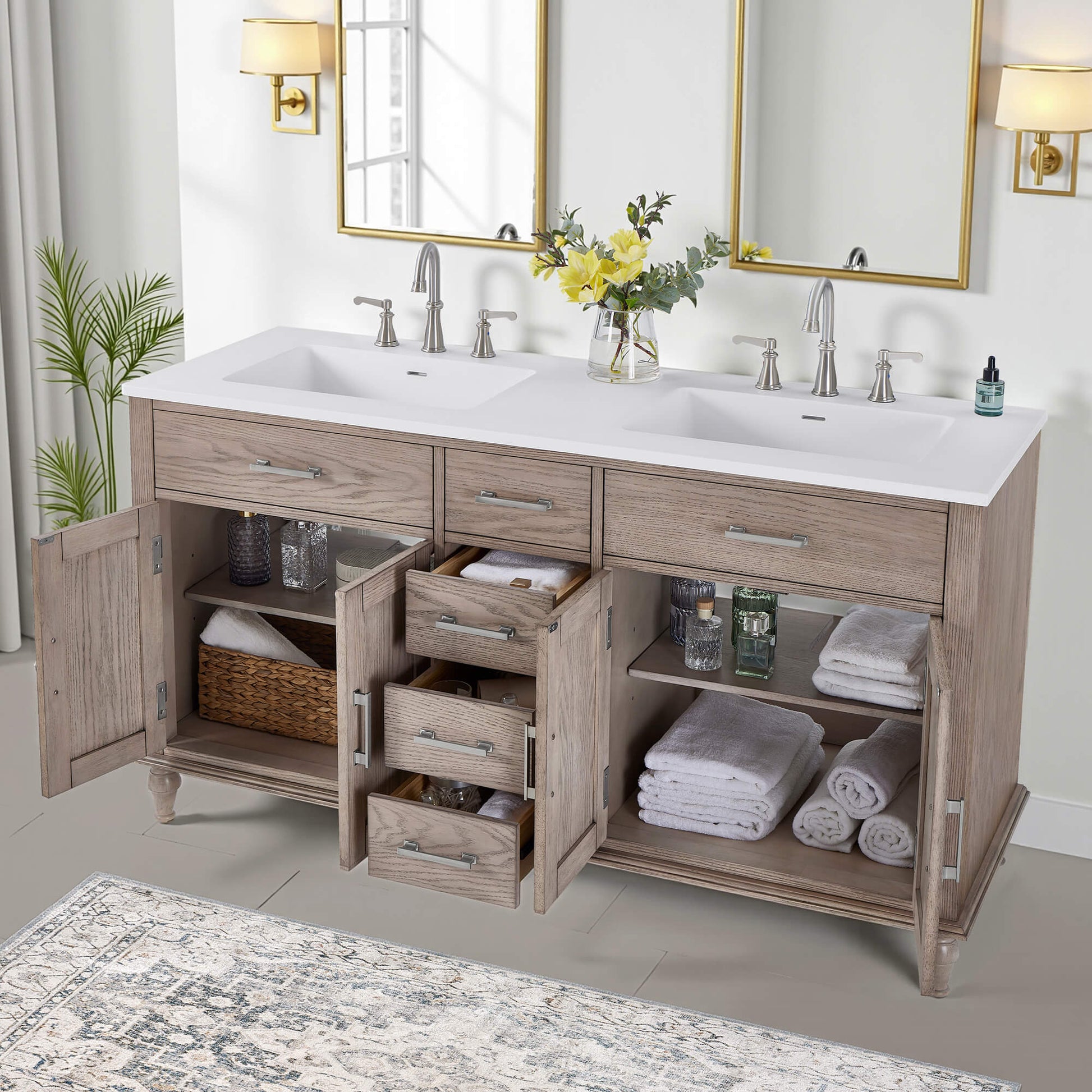 OakCraft Double Sink Vanity