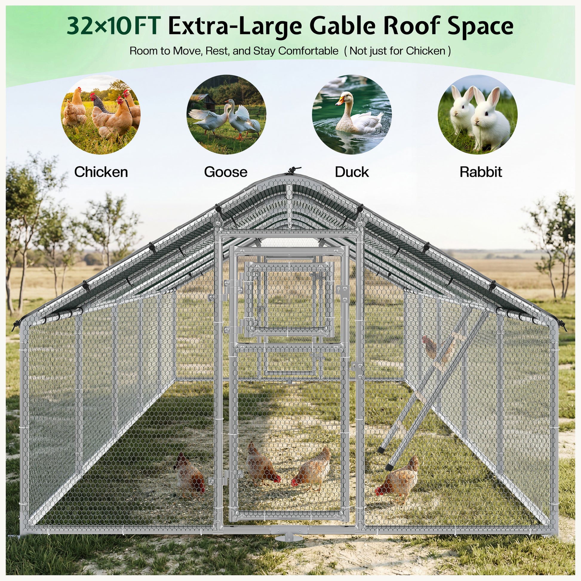 Extra Large Walk-In Chicken Run Amerlife