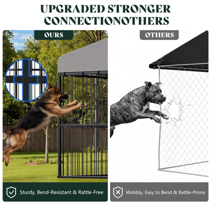 Heavy-Duty Outdoor Dog Kennel with Roof
