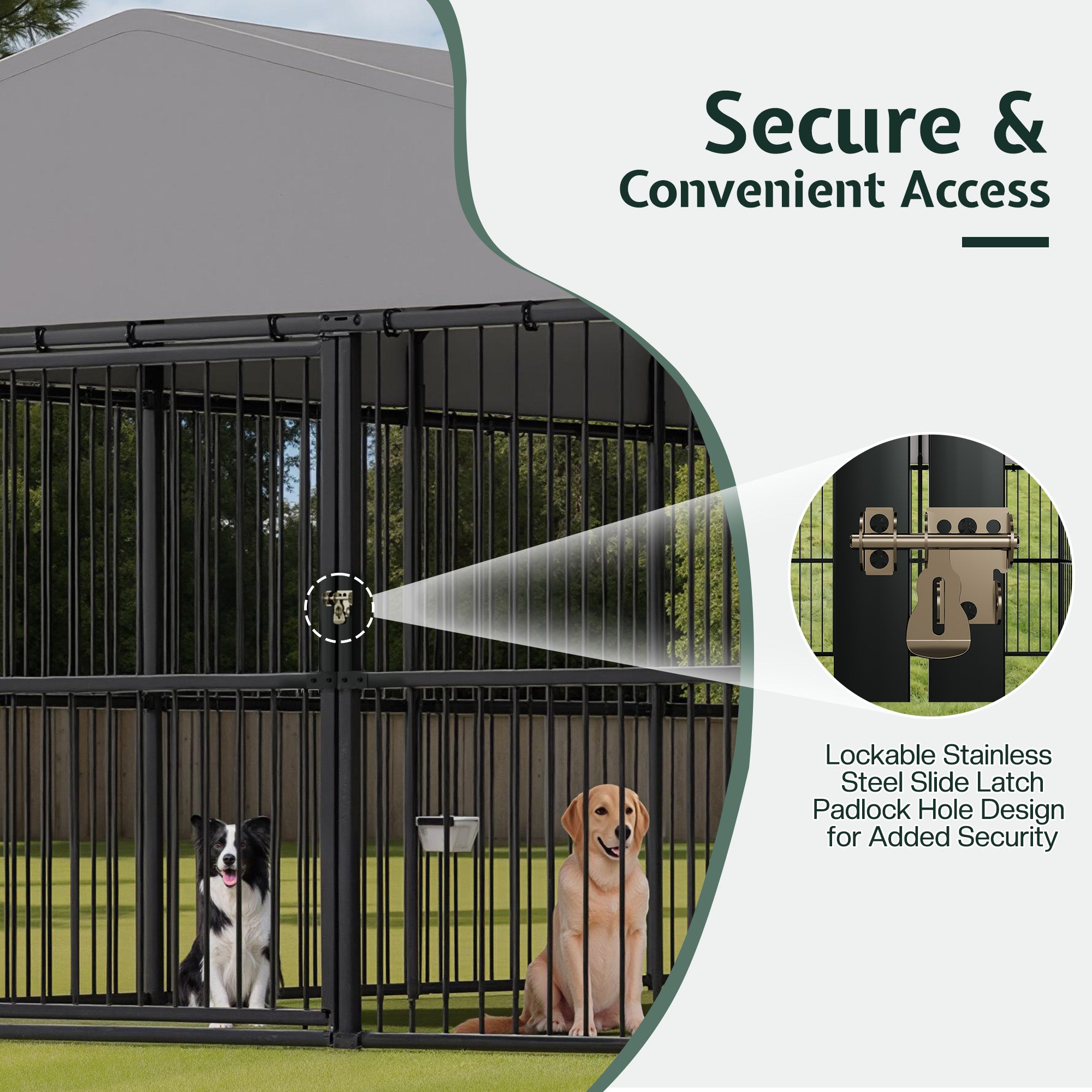 Heavy-Duty Outdoor Dog Kennel with Roof – Amerlife