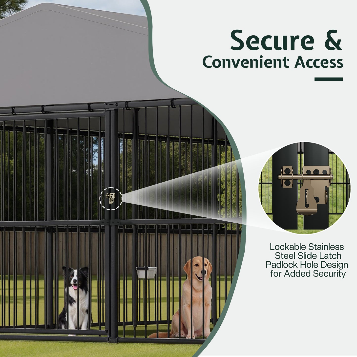 Heavy-Duty Outdoor Dog Kennel with Roof