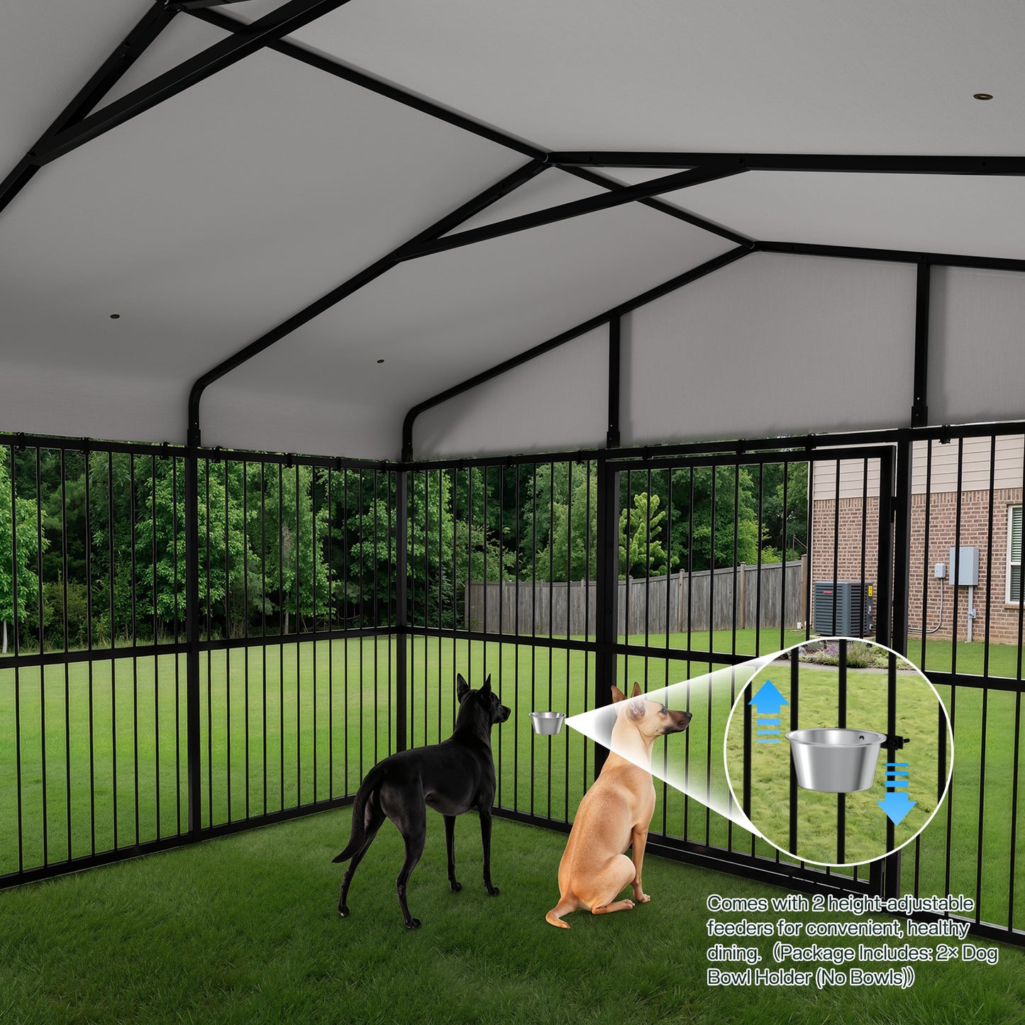 Heavy-Duty Outdoor Dog Kennel with Roof