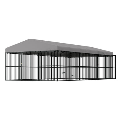 Heavy-Duty Outdoor Dog Kennel with Roof