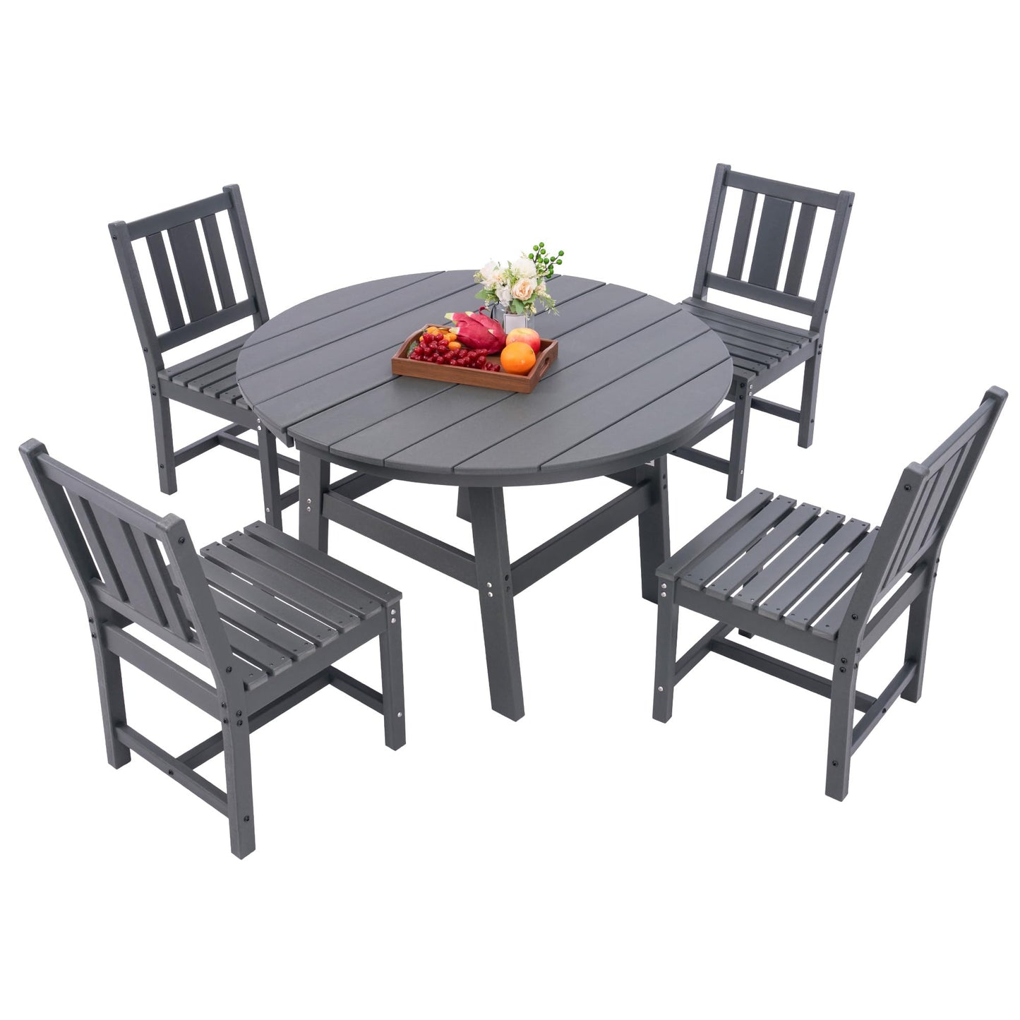 Heath 5-Piece Outdoor Dining Table Set Gray
