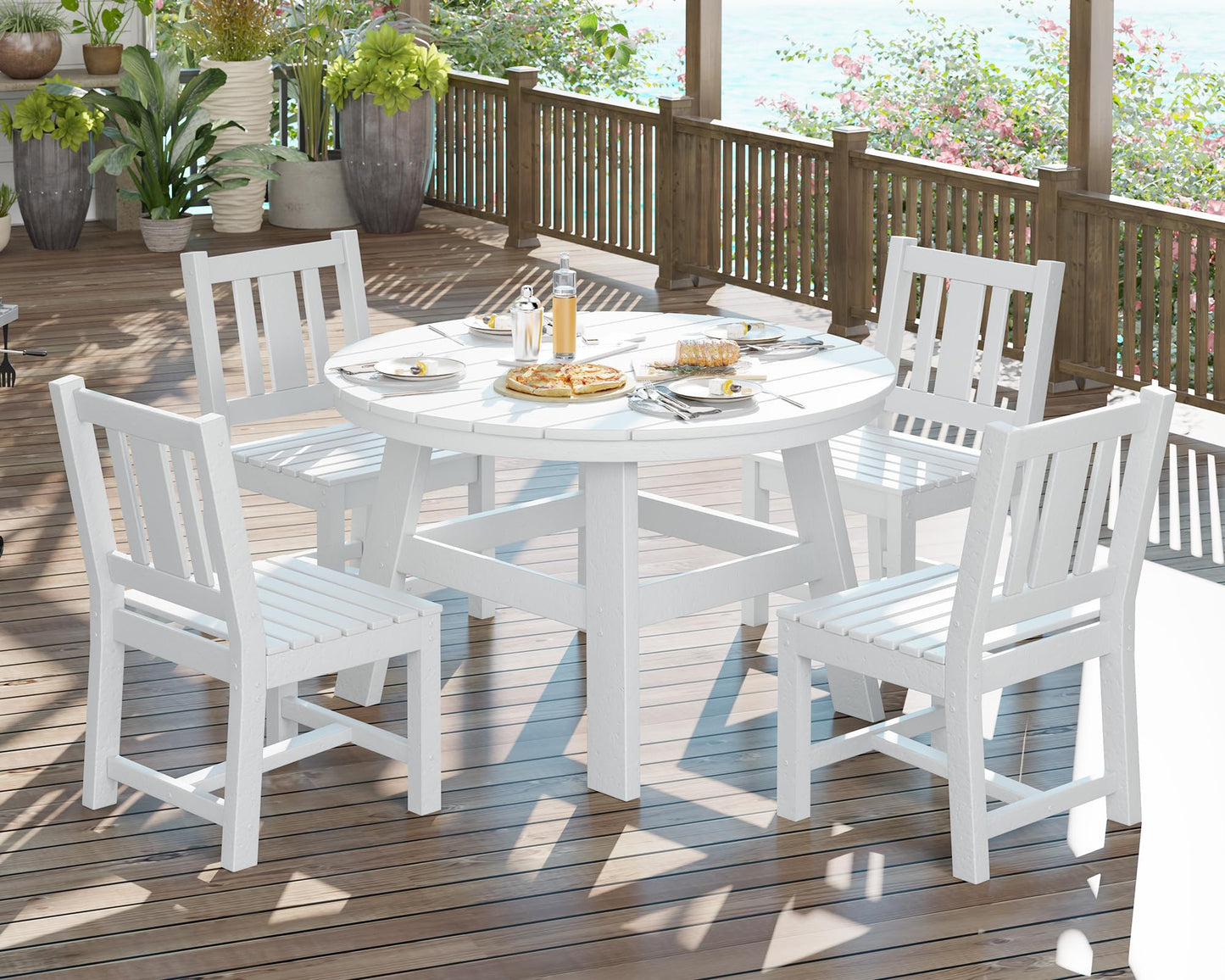 Heath 5-Piece Outdoor Dining Table Set White