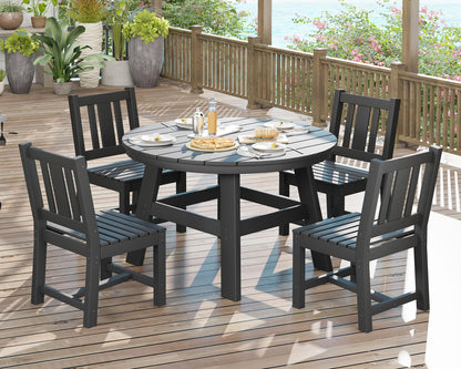 Heath 5-Piece Outdoor Dining Table Set Black