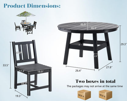 Heath 5-Piece Outdoor Dining Table Set Black