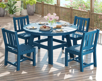 Heath 5-Piece Outdoor Dining Table Set Blue