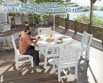 Heath 5-Piece Outdoor Dining Table Set White