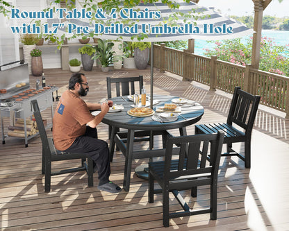 Heath 5-Piece Outdoor Dining Table Set Black
