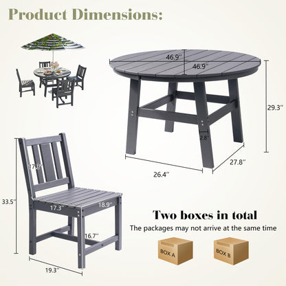 Heath 5-Piece Outdoor Dining Table Set Gray