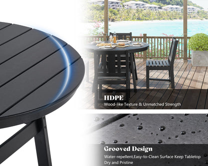 Heath 5-Piece Outdoor Dining Table Set Black