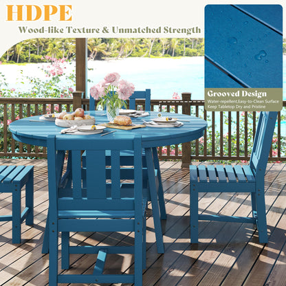 Heath 5-Piece Outdoor Dining Table Set Blue