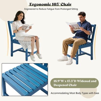 Heath 5-Piece Outdoor Dining Table Set Blue