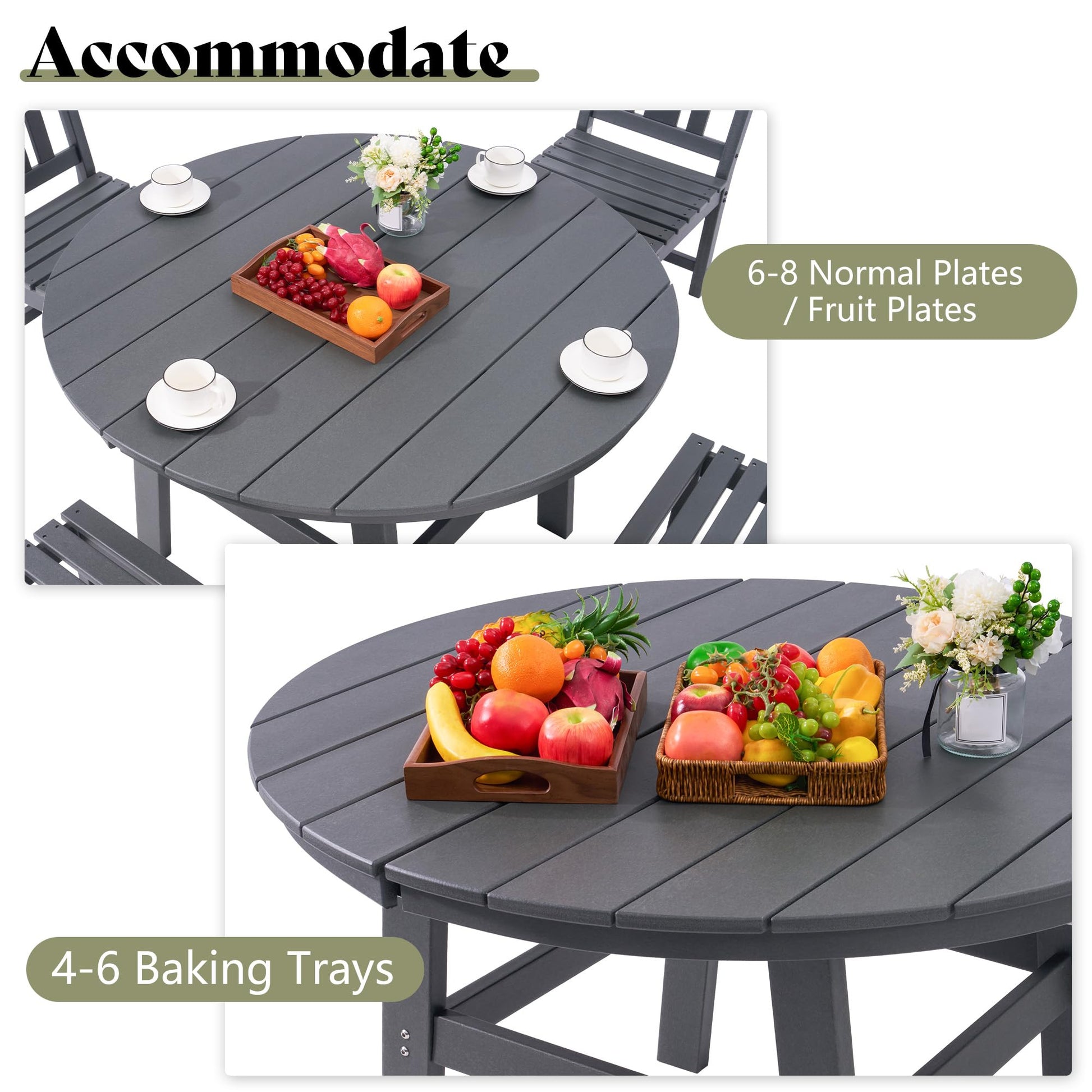 Heath 5-Piece Outdoor Dining Table Set Gray