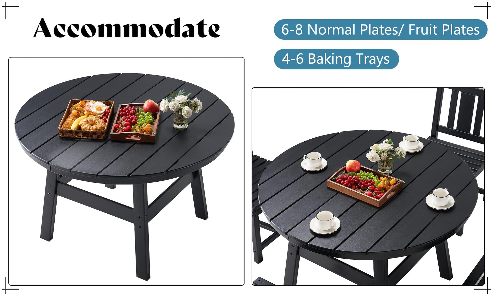 Heath 5-Piece Outdoor Dining Table Set Black