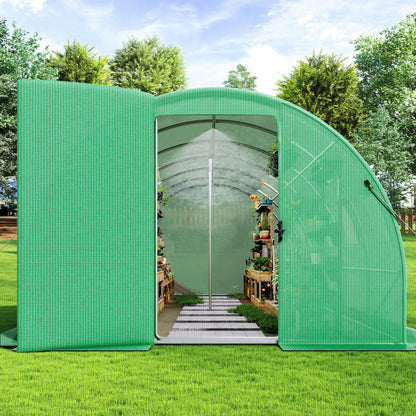 Pro Walk-In Greenhouse with Sprinkler System-20x10 FT-Green