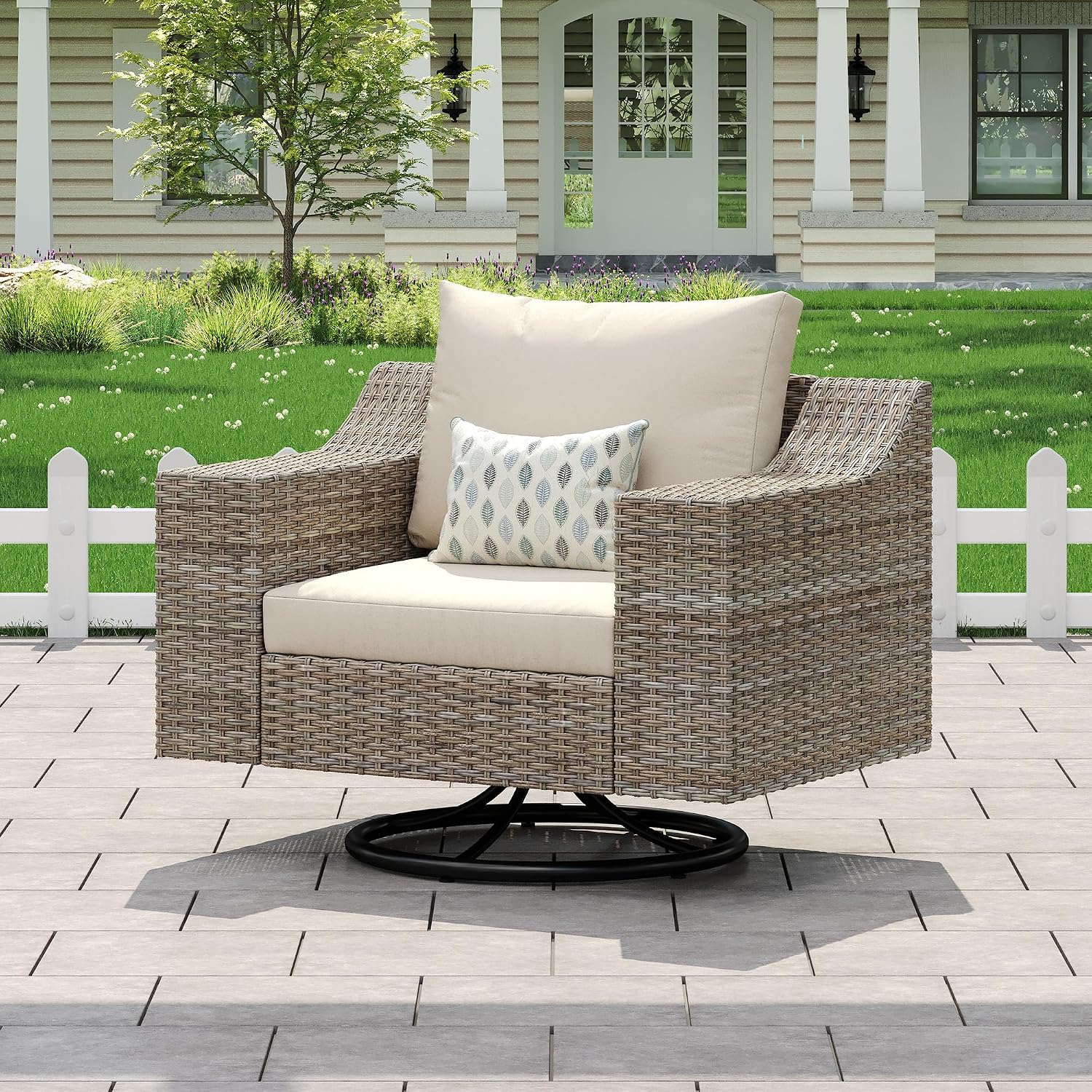 Caelo Wicker Patio Sectional Set 1 PCS - Swivel Glider
