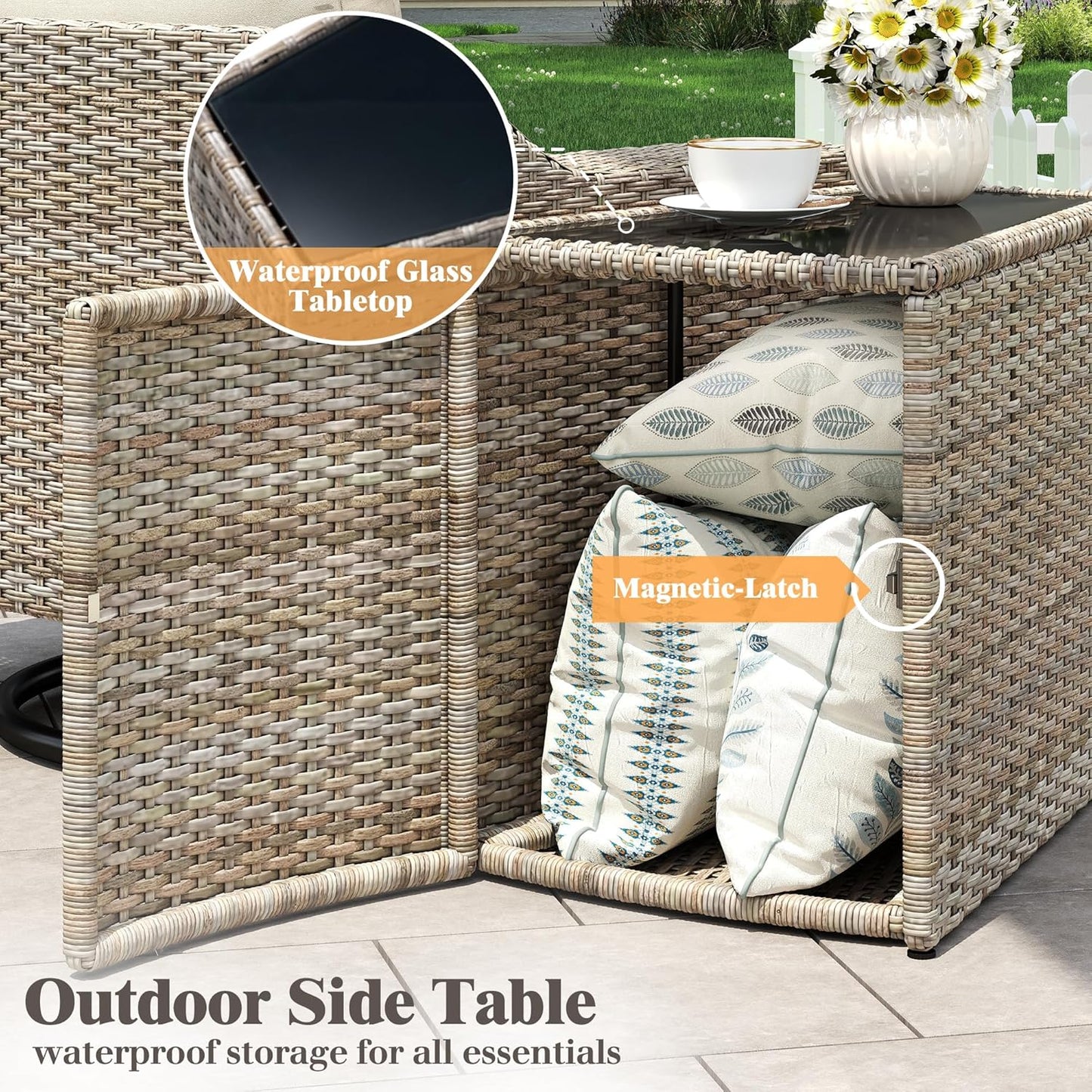 Caelo Wicker Patio Sectional Set 6 PCS - Sofa