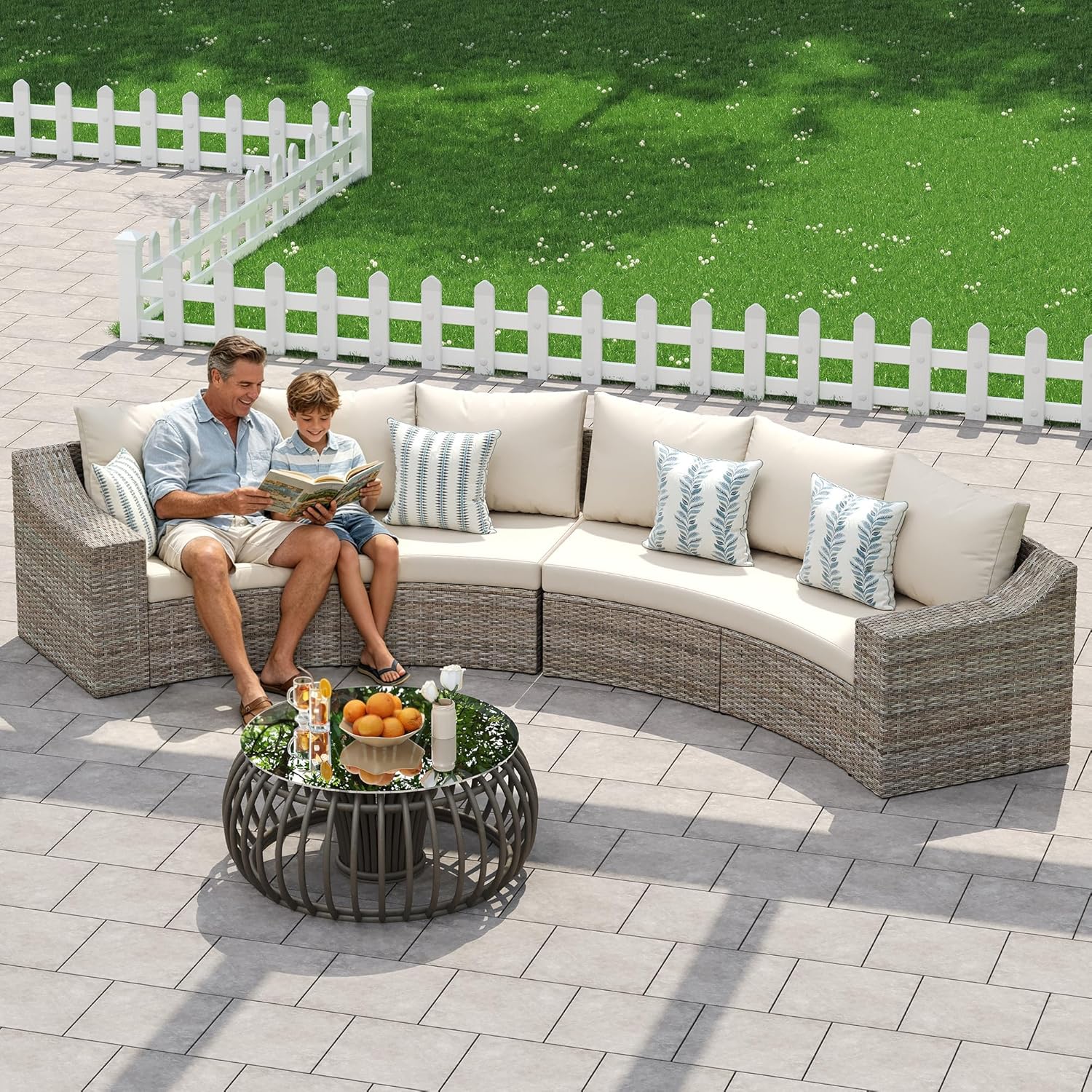 Caelo Wicker Patio Sectional Set 6 PCS - Sofa
