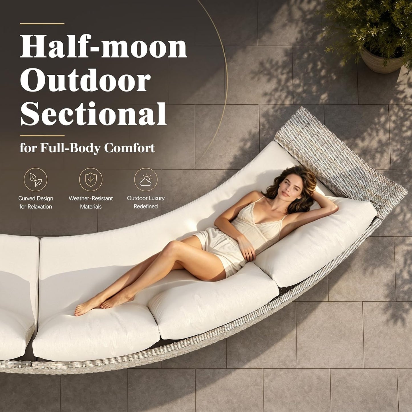 Caelo Wicker Patio Sectional Set 6 PCS - Sofa