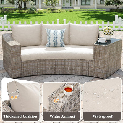 Caelo Wicker Patio Sectional Set 6 PCS - Sofa