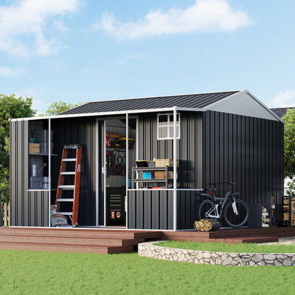 Dual-Zone Metal Storage Shed - Amerlife-BIG