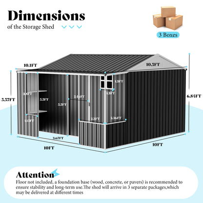 Dual-Zone Metal Storage Shed - Amerlife-BIG