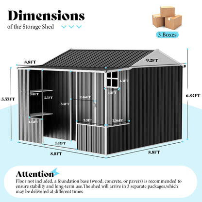 Dual-Zone Metal Storage Shed - Amerlife Small