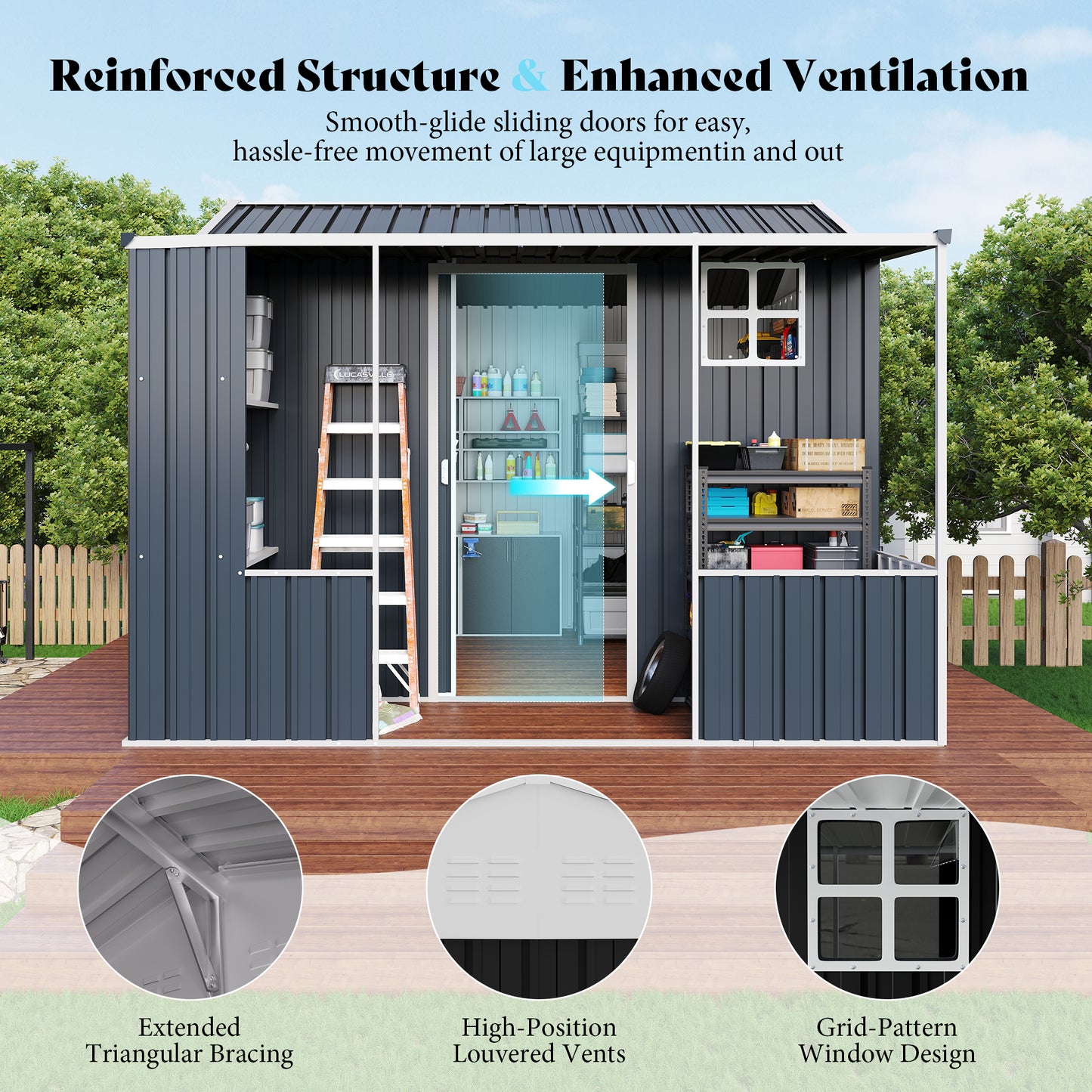 Dual-Zone Metal Storage Shed - Amerlife Small