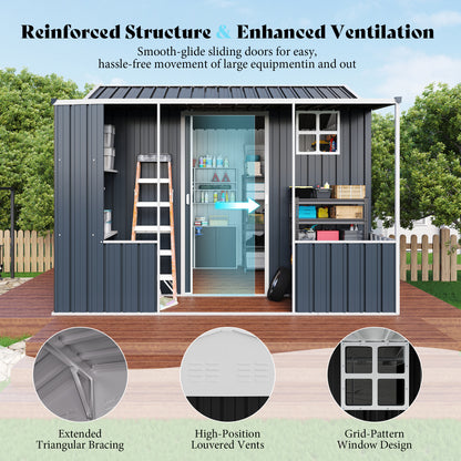 Dual-Zone Metal Storage Shed - Amerlife Small