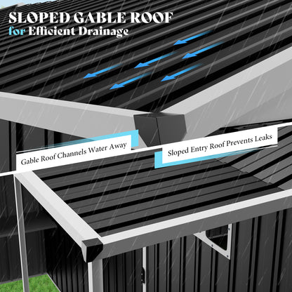 Dual-Zone Metal Storage Shed - Amerlife-BIG