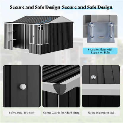 Dual-Zone Metal Storage Shed - Amerlife-BIG