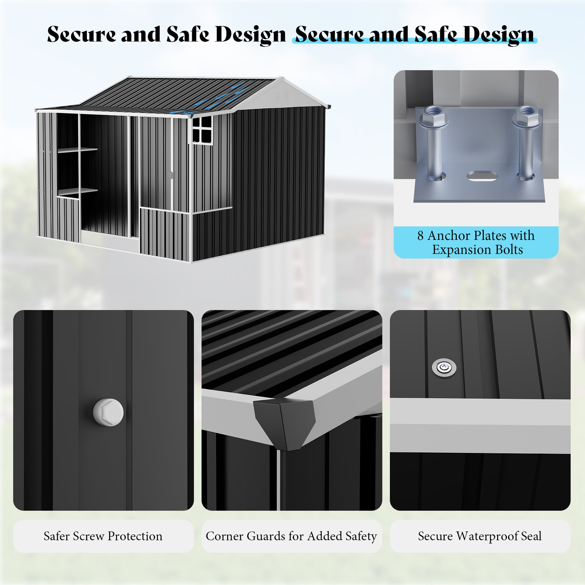 Dual-Zone Metal Storage Shed - Amerlife Small