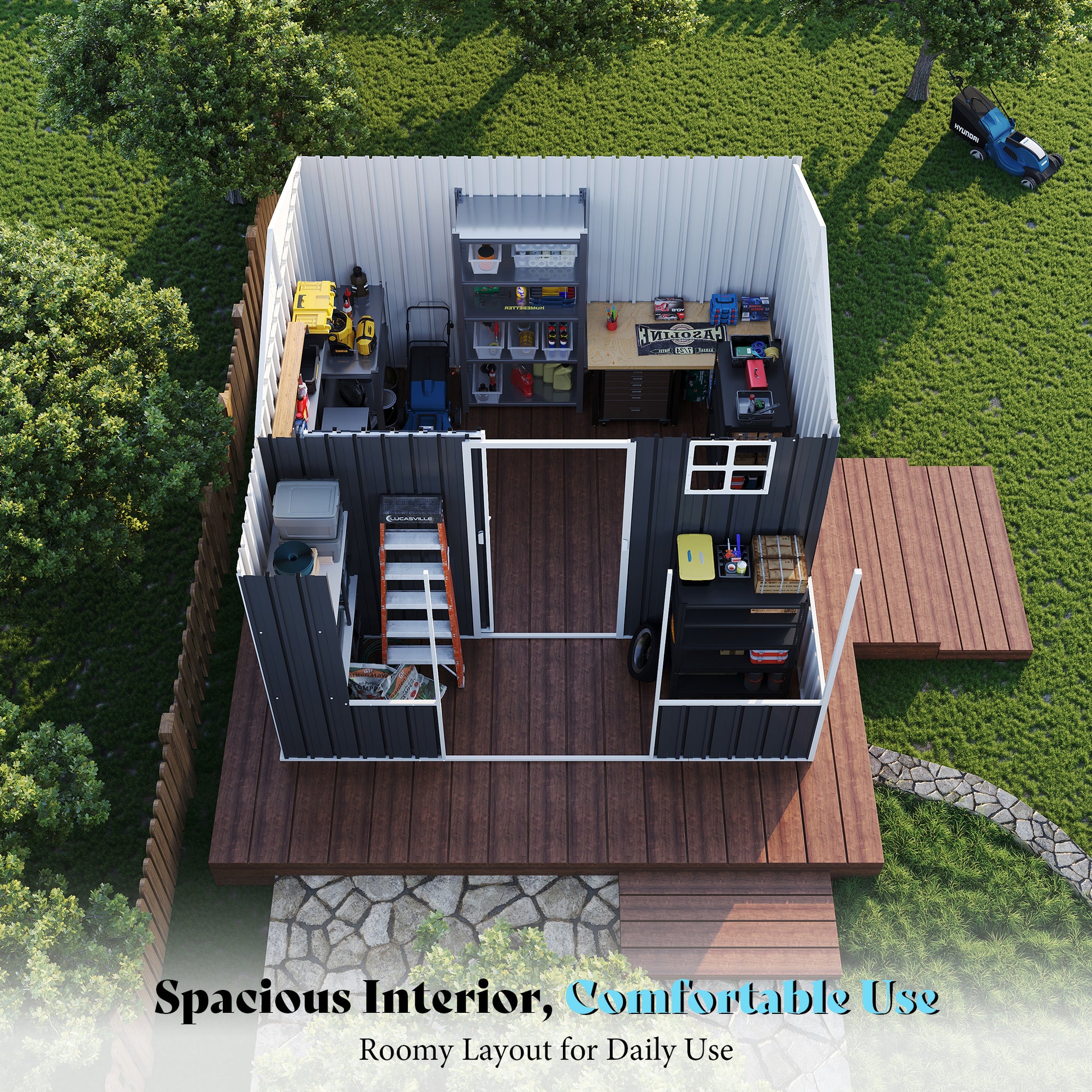 Dual-Zone Metal Storage Shed - Amerlife Small