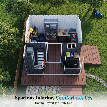 Dual-Zone Metal Storage Shed - Amerlife Small