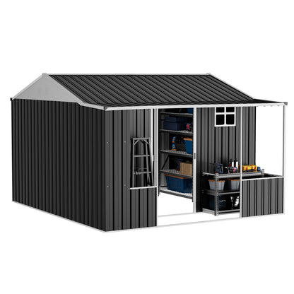 Dual-Zone Metal Storage Shed - Amerlife-BIG