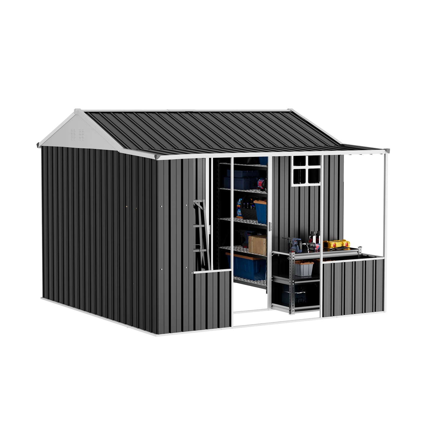 Dual-Zone Metal Storage Shed - Amerlife Small