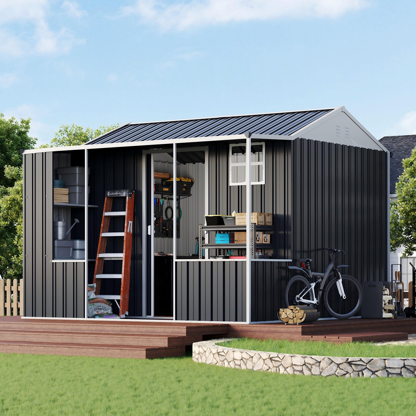 Dual-Zone Metal Storage Shed - Amerlife Small
