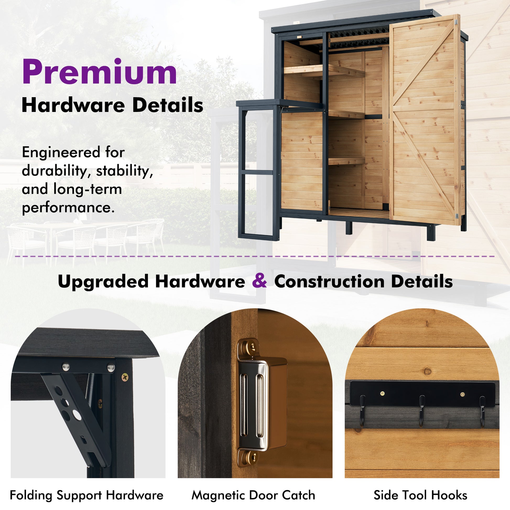 Cubby Outdoor Storage Cabinet Amerlife - 2.76x5.15x5.9 FT