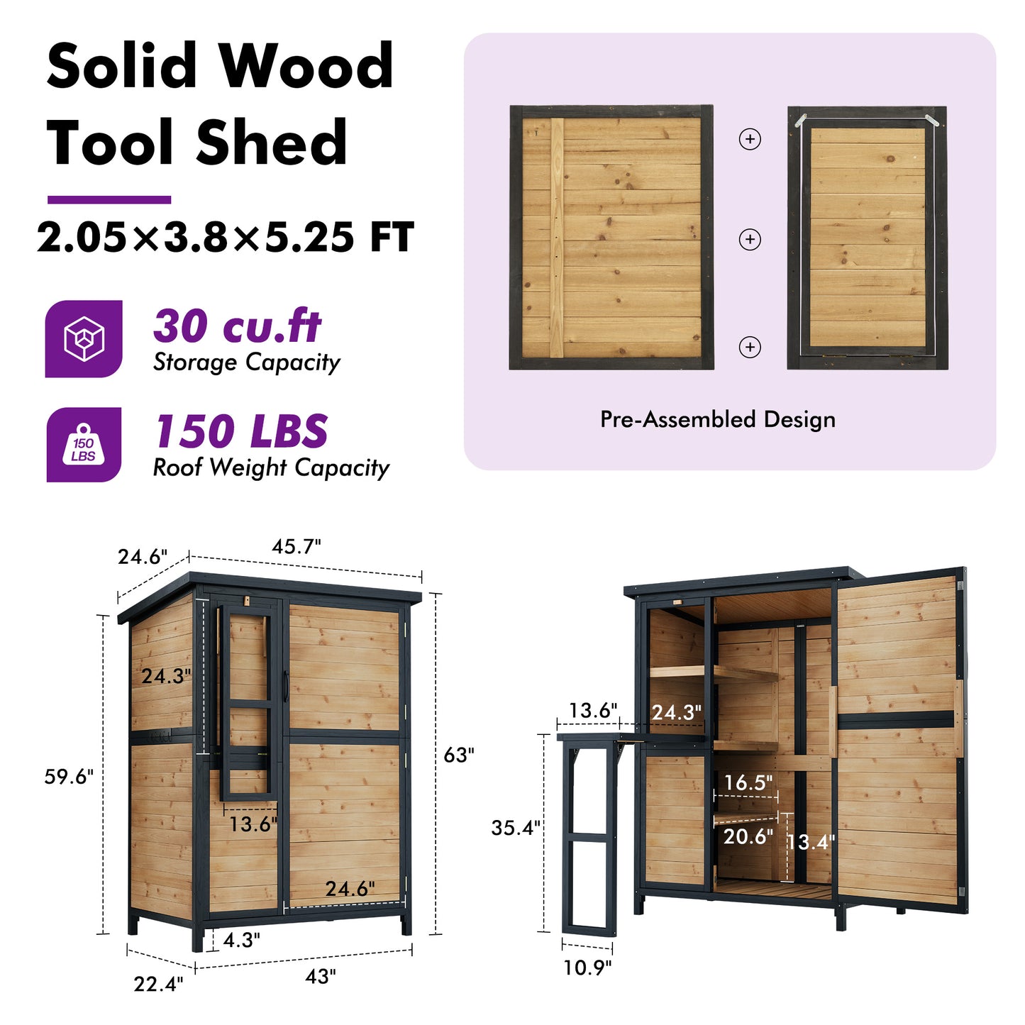 Cubby Outdoor Storage Cabinet Amerlife - 2.05x3.8x5.25 FT