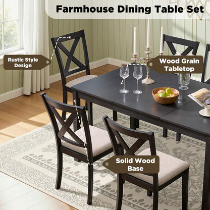 Willow 7-Piece Dining Table Set Amerlife 7-Piece / Grey & White