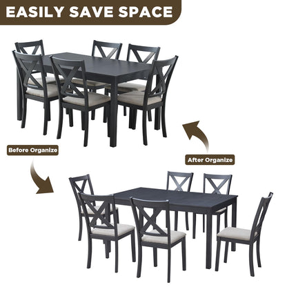 Willow 7-Piece Dining Table Set Amerlife 7-Piece / Grey & White