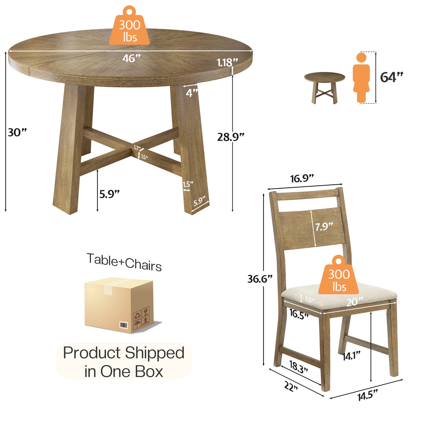 Gather Solid Wood Dining Set Amerlife